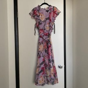 Purple floral Tahari maxi dress